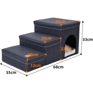 Foldable Dog Stairs With Storage & 3 Levels