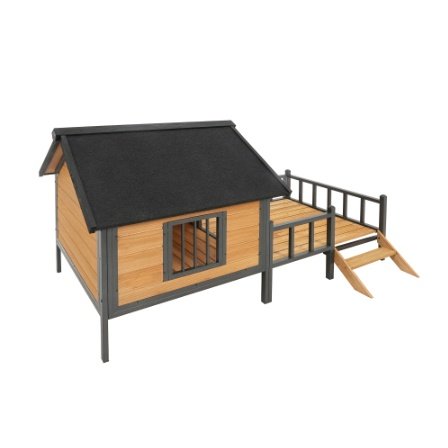 Outdoor Wooden Cabin Dog Kennel With Porch - Image 6