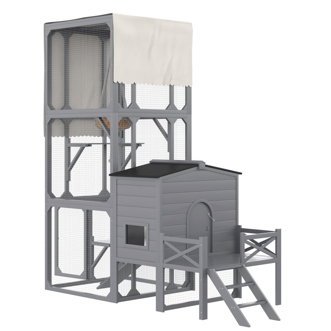 Wooden Catio Outdoor Cat House Enclosure - Image 10