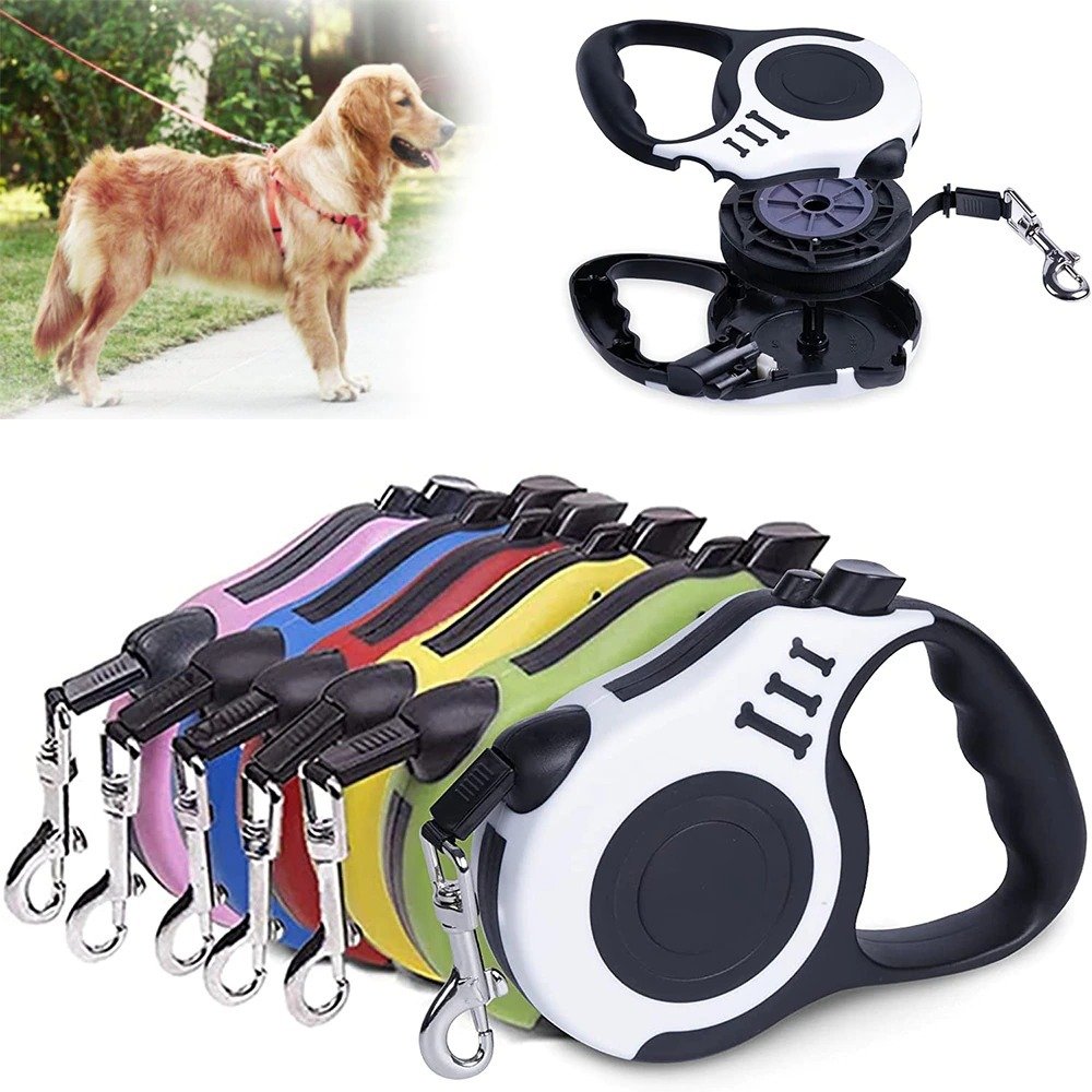 Durable 3M/5M Retractable Dog Leash Nylon Lead