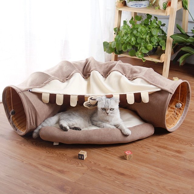 Foldable Interactive Cat Tunnel Toy for Indoor Pets