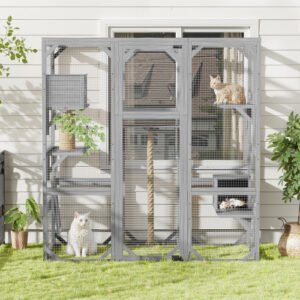 Outdoor Cat House Catio with Double Doors
