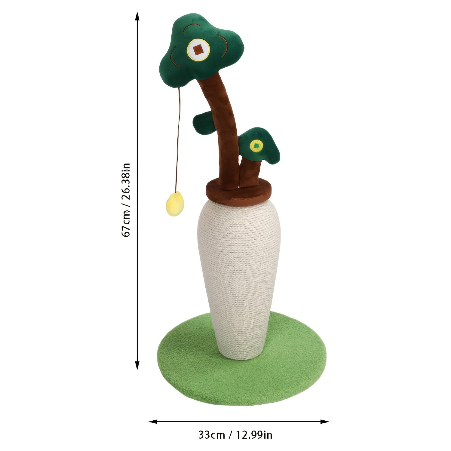 Vertical Money Tree Cat Scratching Post with Toy - Image 7