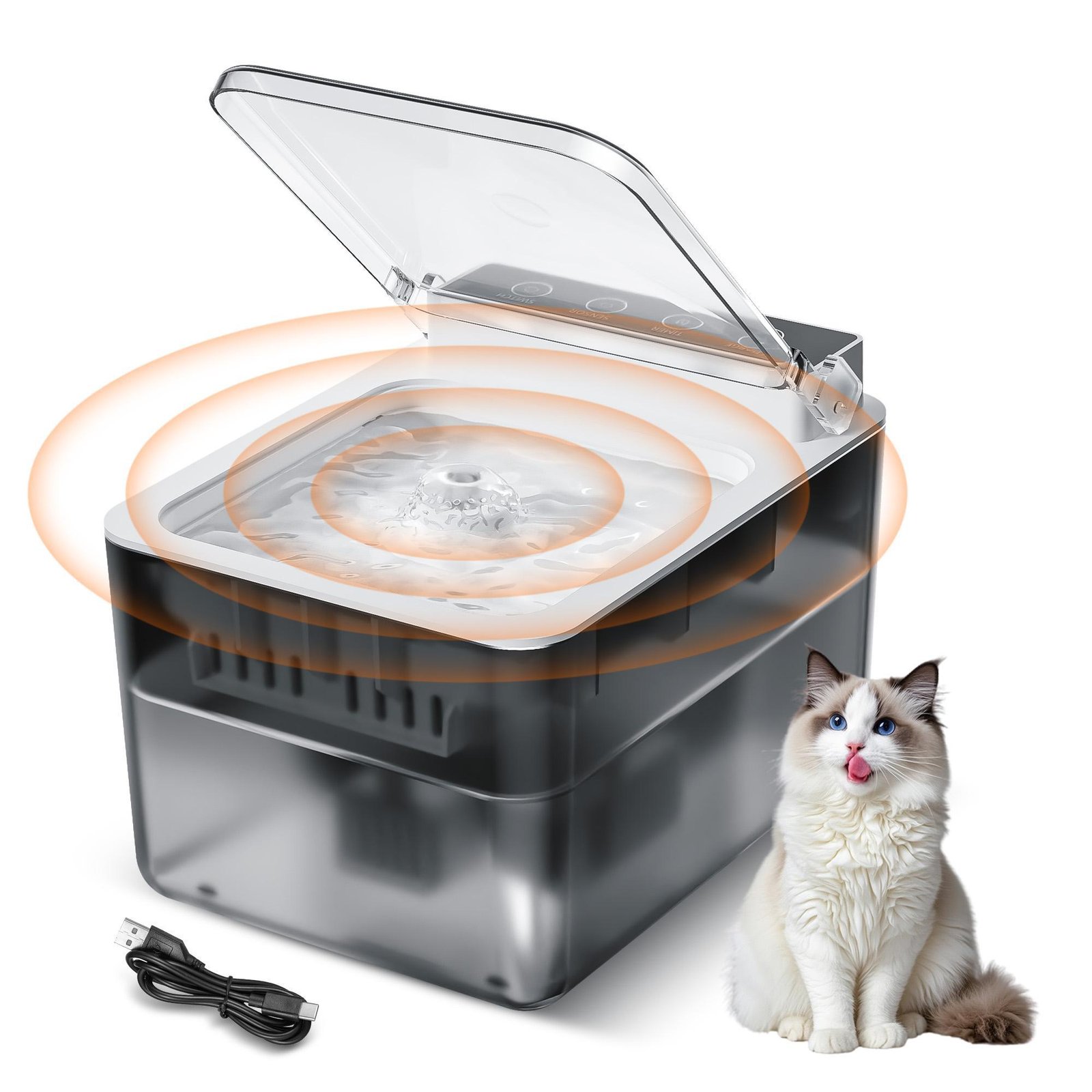 Automatic Pet Water Fountain w/ Sensing Function
