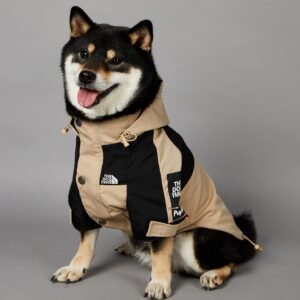 Khaki Dog Pet Shell Jacket Waterproof & Stylish