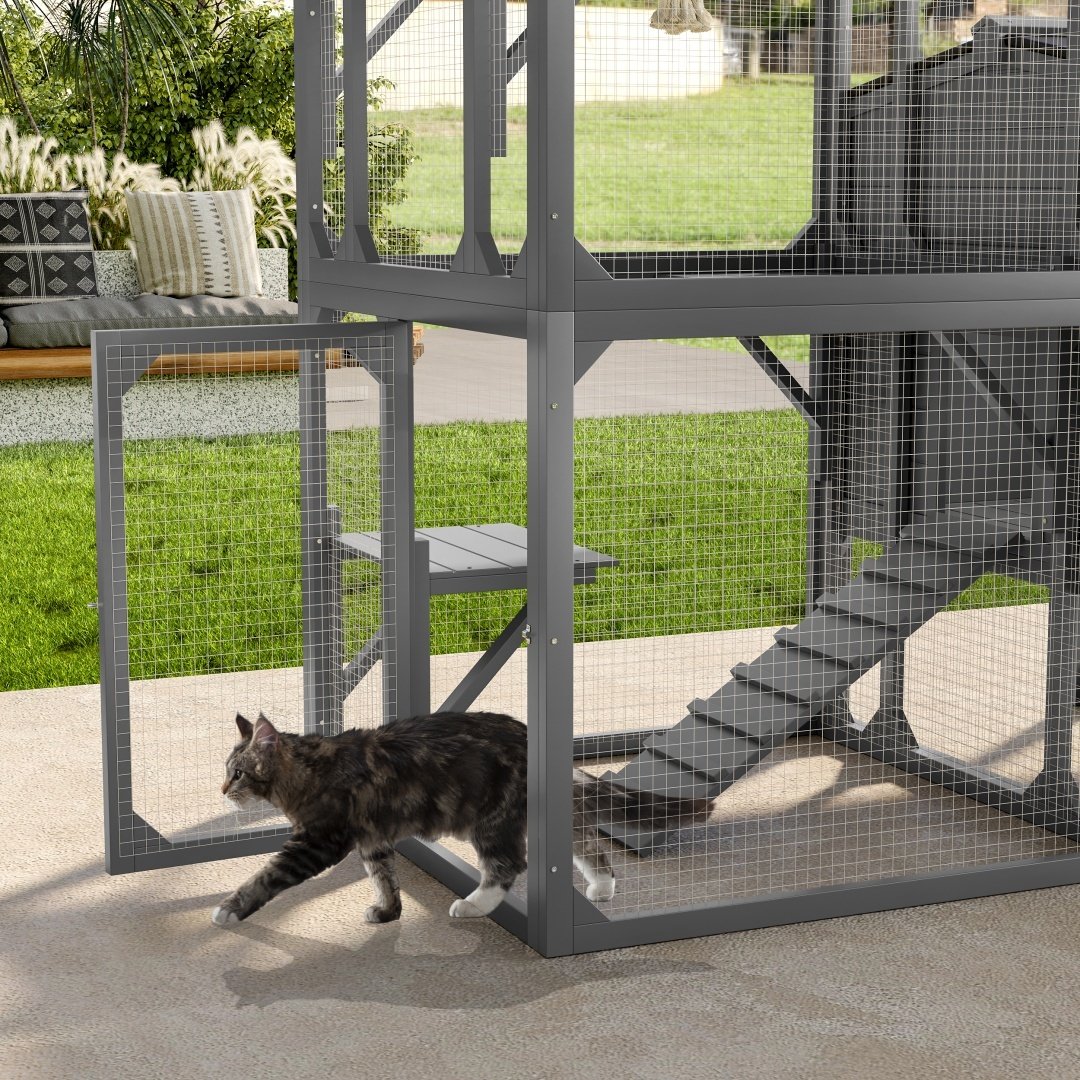 Wooden Catio Outdoor Cat House Enclosure - Image 3