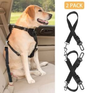 Adjustable Pet Seat Belt Leash Set Dogs & Cats
