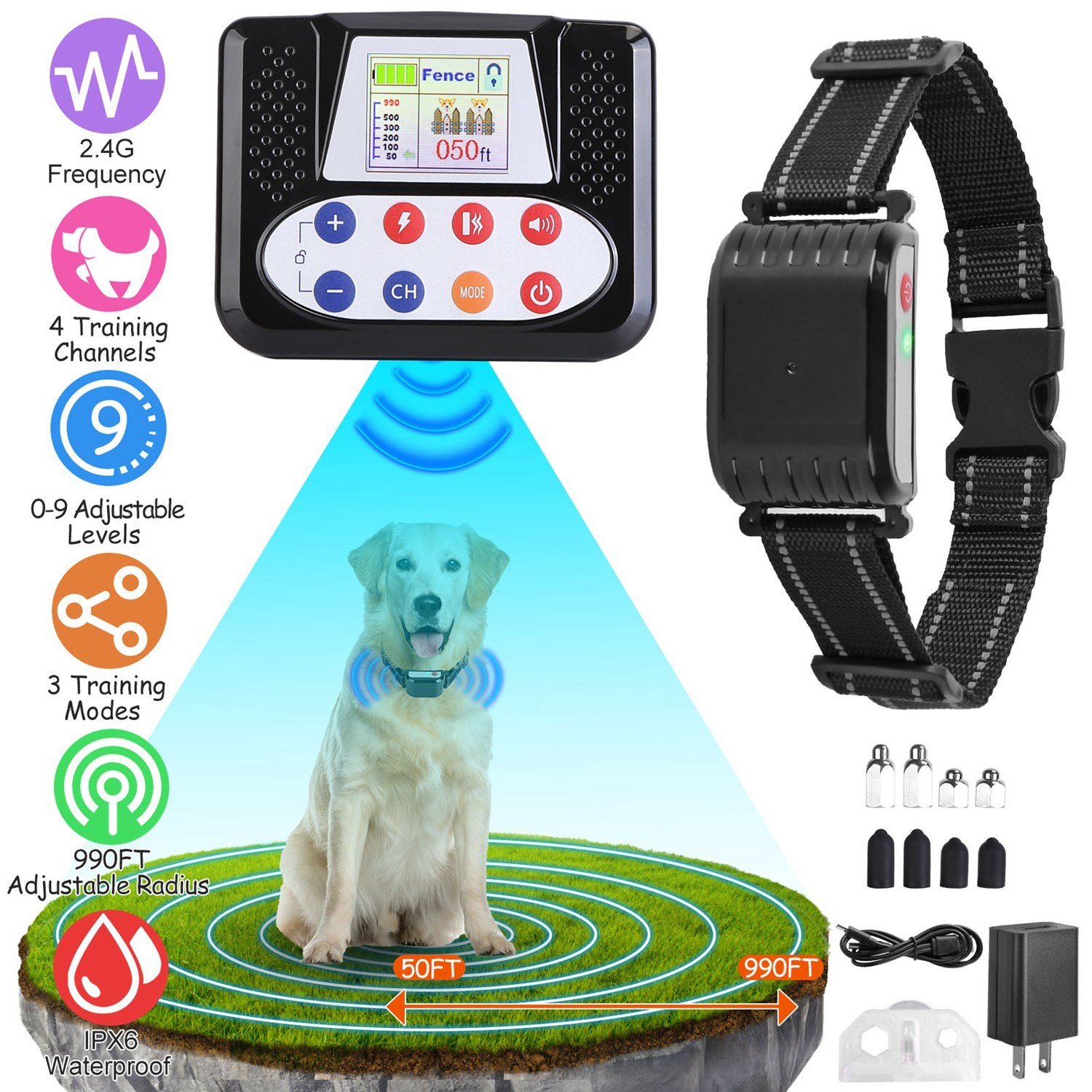 Dog Wireless Fence & Remote Training Collar