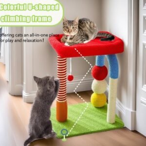 Cat Tree with Built-in Bed Scratcher & Toys
