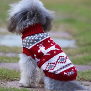 Christmas Turtleneck Dog Knitted Sweater