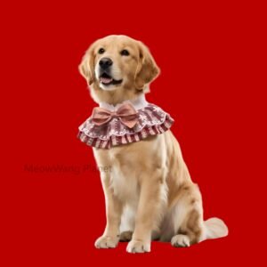 Handmade Lace Pet Neck Bib Plaid Ruffle Bandana