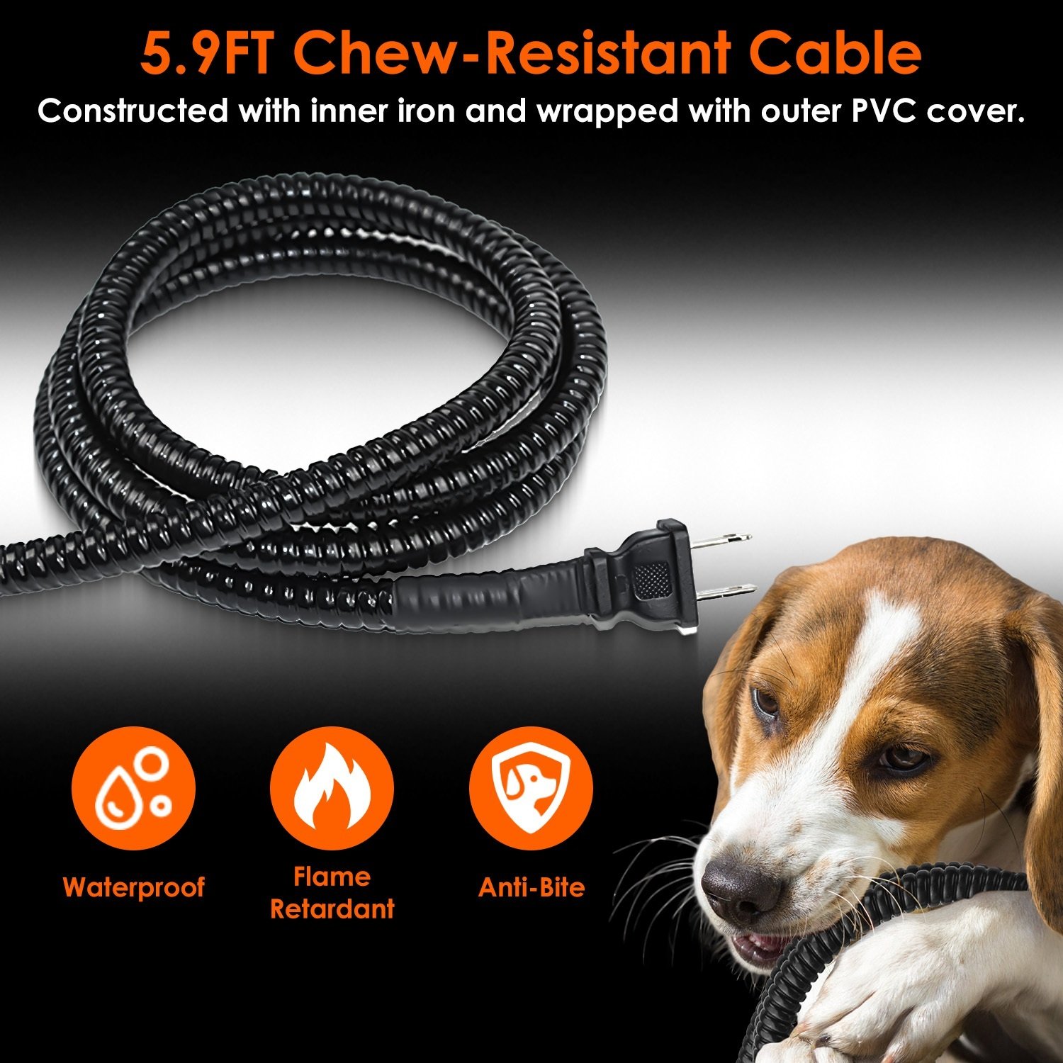 Heated Water Bowl for Pets 74oz Waterproof Dish - Image 3