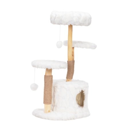 Modern Luxury Cat Tree Tower With Cat Condo White - Image 6
