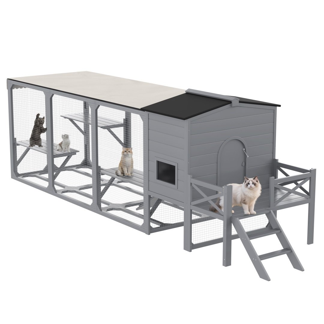 Wooden Catio Outdoor Cat House Enclosure - Image 5