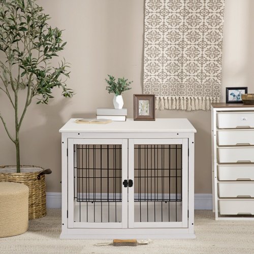 Small Kennel End Table With Lockable Door