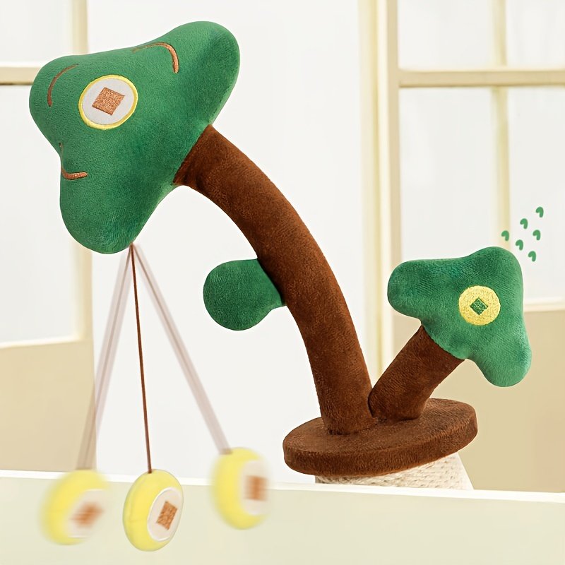 Vertical Money Tree Cat Scratching Post with Toy - Image 4