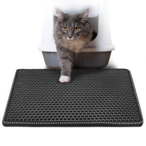 Double Rice Grain Cat Litter Mat w/ Splash Guard