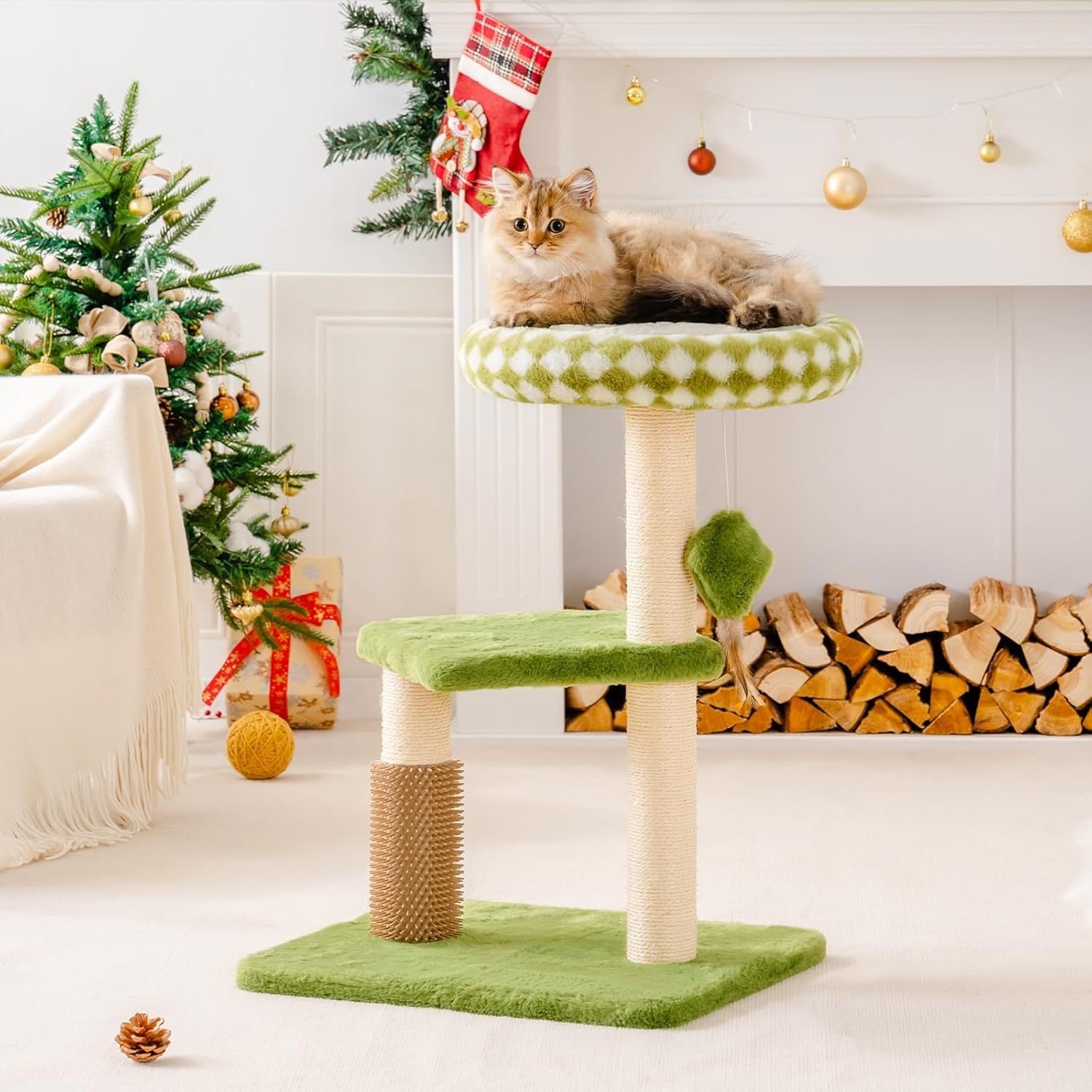 Mewoo Large Cat Tree Tower With Scratching Toys