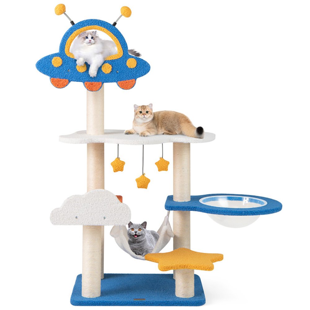 49-Inch Cat Tree w/ UFO Top Perch Scratching Post - Image 6