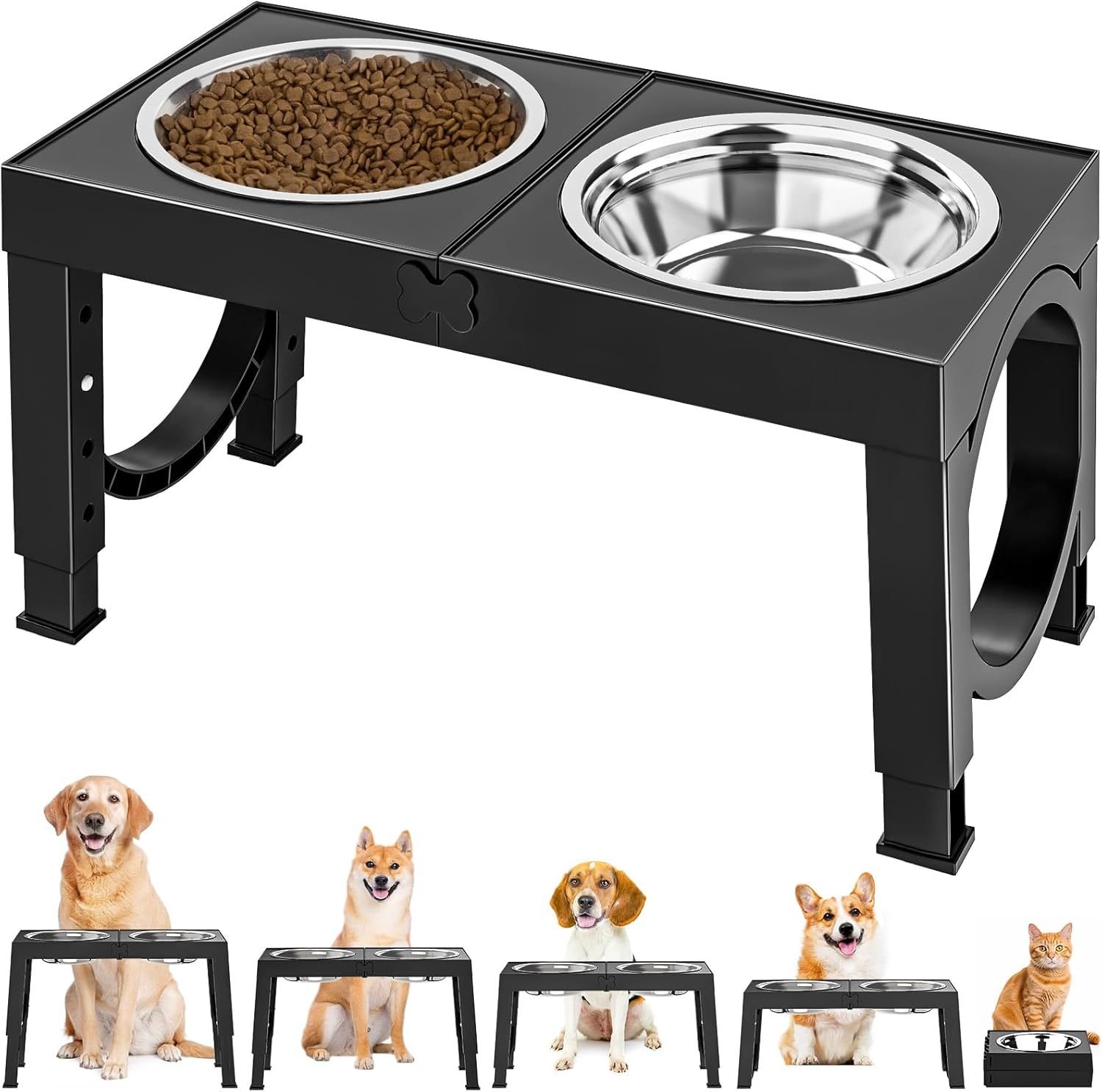 Xia Z Black Dog Bowl Holder | Stylish Pet Feeder - Image 4