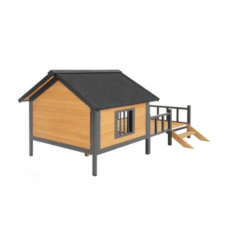 Outdoor Wooden Cabin Dog Kennel With Porch - Image 10