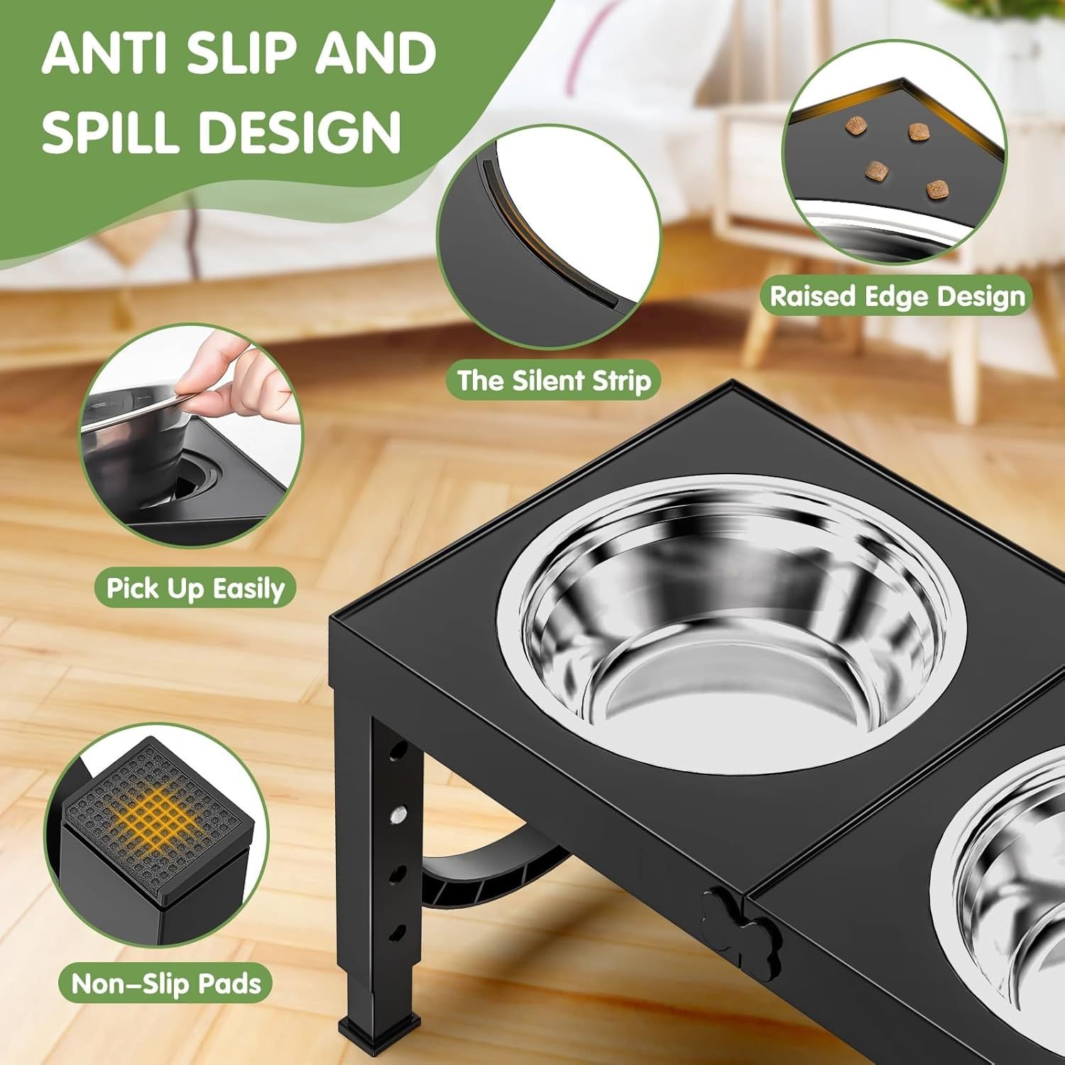 Xia Z Black Dog Bowl Holder | Stylish Pet Feeder - Image 3