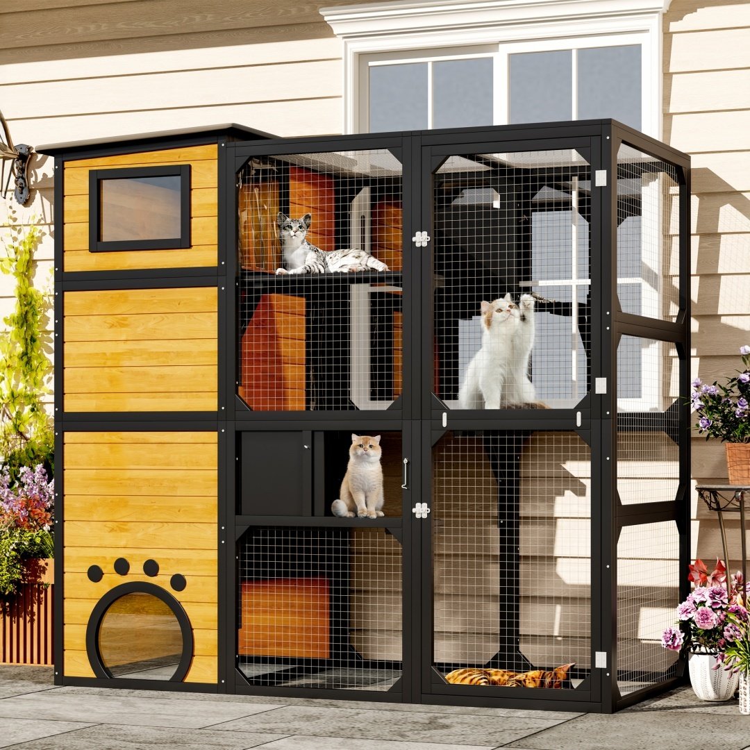 Large Catio Outdoor Cat Enclosure with 4 Tiers