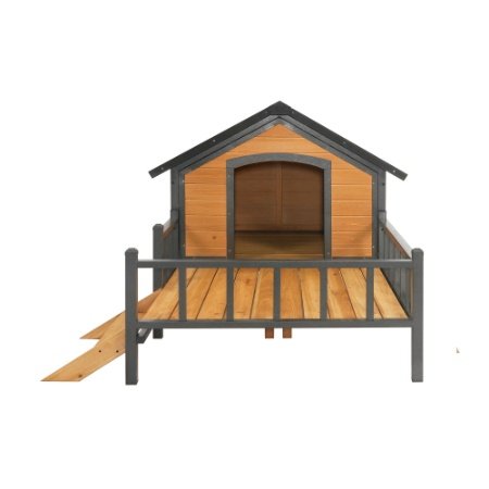 Outdoor Wooden Cabin Dog Kennel With Porch - Image 7
