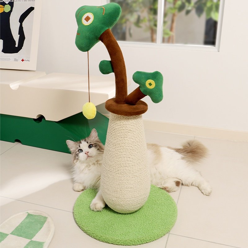 Vertical Money Tree Cat Scratching Post with Toy