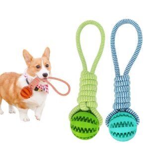 Interactive Treat Ball Toy with Hemp Rope