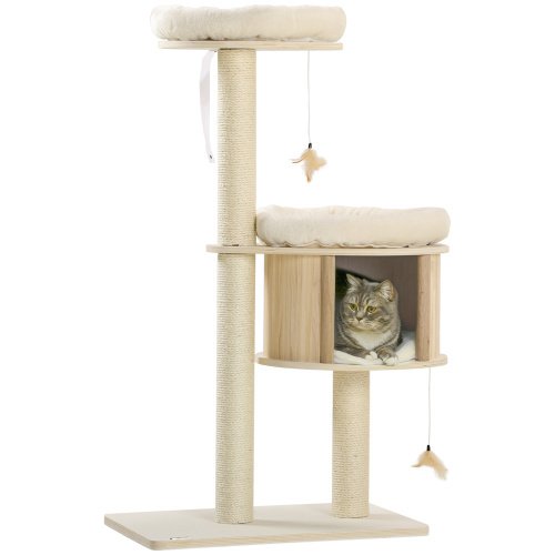 PawHut 3 Level Cat Tree With Sisal Scratching Posts